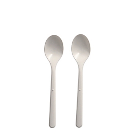 Papstar cuillère à café réutilisable en polypropylène blanc 13 cm, jusqu'à 100 °C, lavable au lave-vaisselle jusqu'à 65 °C, utilisable 125x, set de 50 pièces