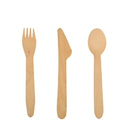 Papstar Holzmesser Pure, splitterfrei, L 165 mm, FSC®-zertifiziertes Birkenholz, naturfarben, 100 Stück