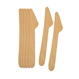 Papstar houten mes Pure, splintervrij, L 165 mm, FSC®-gecertificeerd berkenhout, natuurlijke kleur, 100 stuks
