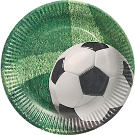 Papstar Pappteller „Football“, rund, Ø 230 mm, mehrfarbig bedruckt, 10 Stück