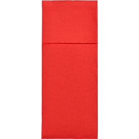 Papstar Pochettes à couverts Royal Collection, pliage intégré pour couverts, L 200 x H 82,5 mm, certifié FSC®, papier tissu premium, rouge, 6 x 50 pièces