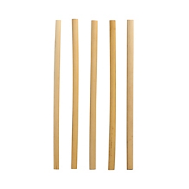 Papstar Schilf-Trinkhalme natur 20 cm, Ø 7 mm, aus nachwachsenden Rohstoffen, bis 80 °C, 100er Pack