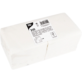 Papstar servetten, 2-laags, 1/4 vouw, B 240 x H 240 mm, FSC®-gecertificeerd, tissue, wit, 250 stuks