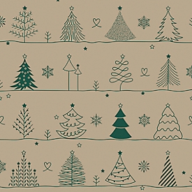 Papstar servetten "Various X-Max Trees", 3-laags, 1/4 vouw, gerecycled papier, 20 stuks