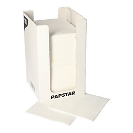Papstar serviette de table PUNTO blanc, mouchoir en papier 2 plis 20x20 cm, point à point, 1/4 de pli, 14 boîtes de 100