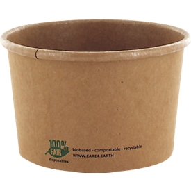 Papstar soepkom Pure, 230 ml, Ø 98 x 60 mm, composteerbaar, karton, bruin, 25 stuks