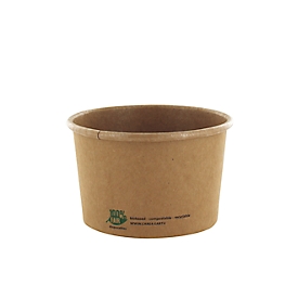 Papstar soepkom Pure, 230 ml, Ø 98 x 60 mm, composteerbaar, karton, bruin, 25 stuks