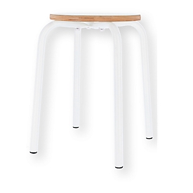 PARIS stool, stackable, round tubular base frame, Ø 330 x D 330 x H 460 mm, white/white