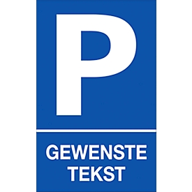 Parkeerbord met tekst naar wens (aluminium-dibond)