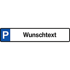 Parking sign Reserved (aluminum dibond), with text as desired