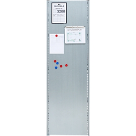 Paroi latérale pour élément de base/élément complémentaire ORDO Industry, multifonctionnel, magnétique, L 500 x P 0,88 x H 2000 mm, tôle d'acier pleine, galvanisé