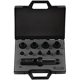 Patent punch set 11-pcs. sheet metal box PEDDINGHAUS