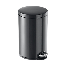 Pedaalemmer metaal rond, Soft Close, 12 liter, antraciet