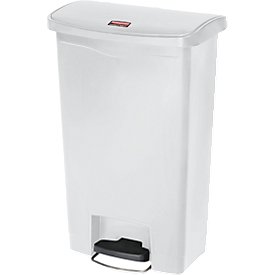 Pedaalemmer Slim Jim®, kunststof, volume 50 liter, wit