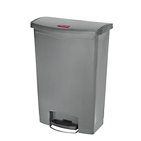 Pedaalemmer Slim Jim®, kunststof, volume 90 liter, met wielen, grijs