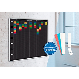 Pegboard Ultradex Planrecord, wandmontage, 32 horizontale rails, B 620 x D 22 x H 440 mm, zwart + 3 sets insteekkaarten gratis