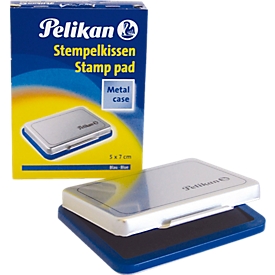 Pelikan stempelkussen maat 3, voor rubber- en polymeerstempels, in metalen behuizing, 50 x 70 mm, blauw