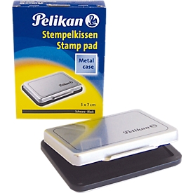 Pelikan stempelkussen maat 3, voor rubber- en polymeerstempels, in metalen behuizing, 50 x 70 mm, zwart