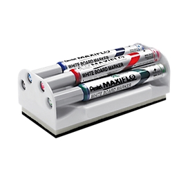 Pentel Whiteboardmarker Maxiflow, mit Wischer, Schreibspitze 2 mm, 4-er Set