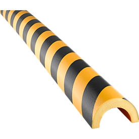 Perfil de protección de advertencia tipo 350, espuma de poliuretano, amarillo/negro, longitud 1 metro