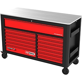 PERFORMANCEplus P45 SCHWARZ/ROT Werkstattwagen mit 14 Schubladen