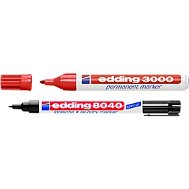 Permanent marker 3000, 20 stuks, rood + GRATIS 1 wasgoedmarker 8040