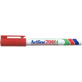 Permanent marker Artline 700, ronde punt, rood, 12 stuks