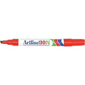 Permanent marker Artline 90, rood, beitelvormige punt, 12 stuks