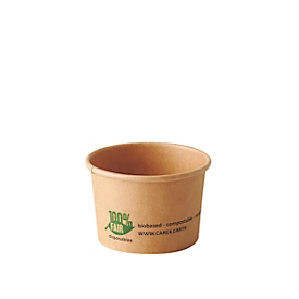 Petits pots pour snacks Pure Papstar, 45 ml, Ø 60 x 41 mm, compostables, en carton, brun, 50 pièces