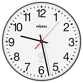 Peweta Funkwanduhr Ø 300 mm, weißes Kunststoffgehäuse, DCF77, Mineralglas, Batteriebetrieb