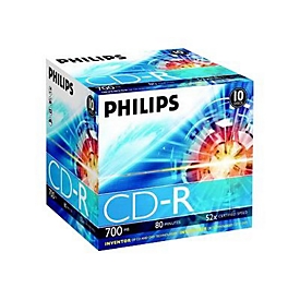 Philips - 10 x CD-R - 700 MB (80 Min) 52x - Jewel Case (Schachtel)