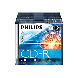 Philips - 10 x CD-R - 700 MB (80 Min) 52x - Slim Jewel Case