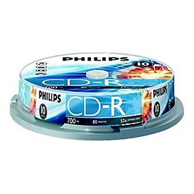 Philips CR7D5NB10 - 10 x CD-R - 700 MB (80 Min) 52x - Spindel