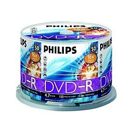 Philips DM4S6B50F - 50 x DVD-R - 4.7 GB (120 Min.) 16x - Spindel