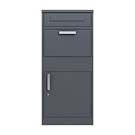 Phoenix Paketbox Parcel Box PB1121AAK, für außen, mit Schlüsselschloss, B 500 x T 380 x H 1120 mm, 60 Liter, graphitgrau