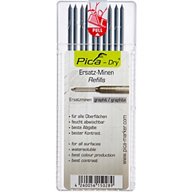 Pica DRY lead replacements, graphite grey, 10 pieces