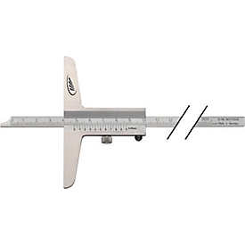 Pied à coulisse pour mesure de profondeur DIN 862 200mm rail 8x3mm H.PREISSER
