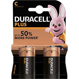 Pilas DURACELL® Plus, baby C 1,5V, 2 unidades