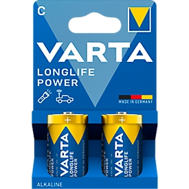 Piles VARTA Longlife Power, tension 1,5 V, extra longue durée, Baby C, 2 pièces