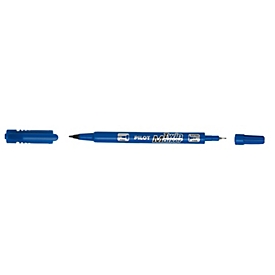 Pilot permanente marker Twin Marker EF/F, blauw, 0,4–0,8 mm en 0,8–2,0 mm