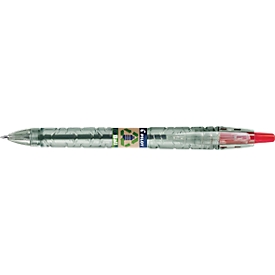 PILOT Stylo à bouton poussoir Bottle 2 Pen Ecoball, largeur de trait 0,6 mm, rechargeable, 86% de matériaux recyclés, rouge