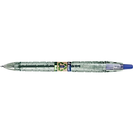 PILOT Stylo à bouton poussoir Bottle 2 Pen Ecoball, largeur de trait 0,6 mm, résistant aux documents, rechargeable, 86% de matériaux recyclés, bleu