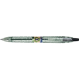 PILOT Stylo à bouton poussoir Bottle 2 Pen Ecoball, largeur de trait 0,6 mm, résistant aux documents, rechargeable, 86% de matériaux recyclés, noir