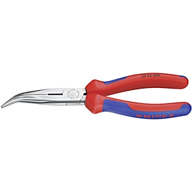 Pince à bec long demi-rond 160 mm à mâchoire chromée courbée