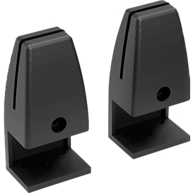 Pince de fixation SOLIDO V, pour cloison acoustique de table AKUSTIX Vario/Vario, fixation d'un seul côté, vis incluses, aluminium moulé sous pression, noir, lot de 2