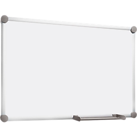 Pizarra blanca 2000 MAULpro, plastificada en blanco, marco gris platino, 600 x 450 mm