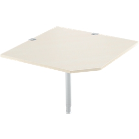 Placa angular del sistema Schäfer Shop Select, CAD, pie, A 1000 x P 1000 mm, arce/aluminio blanco