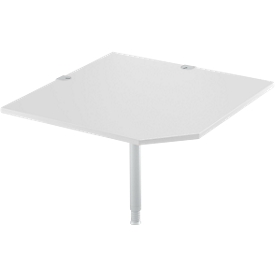 Placa angular del sistema Schäfer Shop Select, CAD, pie, ancho 1000 x fondo 1000 mm, aluminio gris claro/blanco