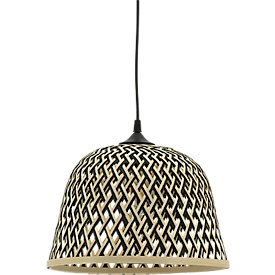 Plafonnier CALI bambou bicolore naturel/noir, Ø 50 cm, E27, sans ampoules, meet by Paperflow