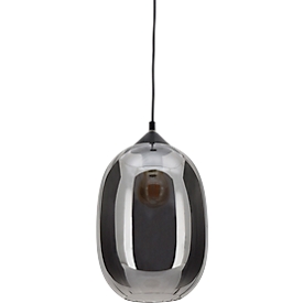 Plafonnier Strada, verre, gris miroir, L 200 x P 200 x H 400 mm, E27, meet by Paperflow